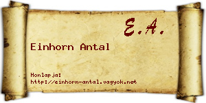 Einhorn Antal névjegykártya